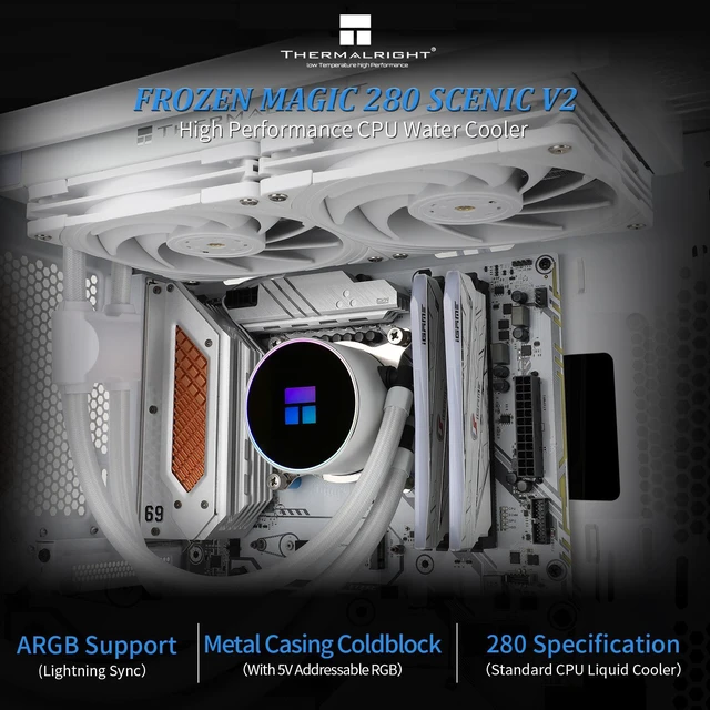 Thermalright Frozen Magic 280 SCENIC V2 Water Cooling CPU Cooler, 280 ...