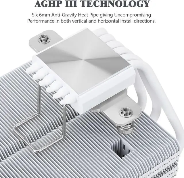 Alt view image 2 of 6 - Thermalright SI-100 WHITE ARGB CPU Cooler,6 Heat Pipes,TL-E12W-S Quiet PWM Fan,AGHP 3.0 technology,Aluminium Heatsink Cover,For AMD AM4 AM5/Intel 1150/1156/1200/1700/2011,Low Profile CPU Air Cooler