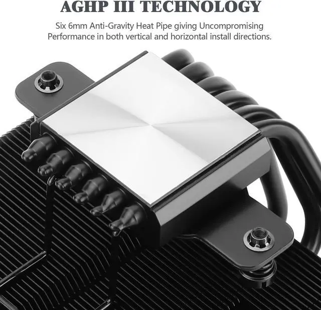 Alt view image 2 of 6 - Thermalright SI-100 BLACK CPU Cooler, 6 Heat Pipes, TL-E12B Quiet PWM Fan, AGHP 3.0 technology, Aluminium Heatsink Cover,For AMD AM4 AM5/Intel LGA1150/1156/1200/1700/2011, Downward Tower Cooler