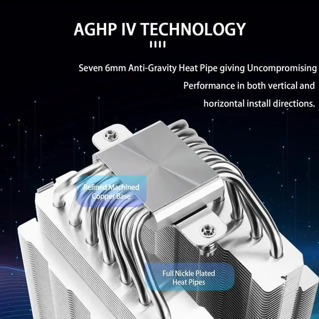 Alt view image 2 of 6 - Thermalright PS120SE CPU Air Cooler, 7 Heat pipes CPU Cooler,Dual 120mm TL-C12B V2 PWM Fan, AGHP 4.0 Technilogy, S-FDB Bearing, For AMD AM4 AM5/Intel 1700/1150/1151/1200, PC Cooler