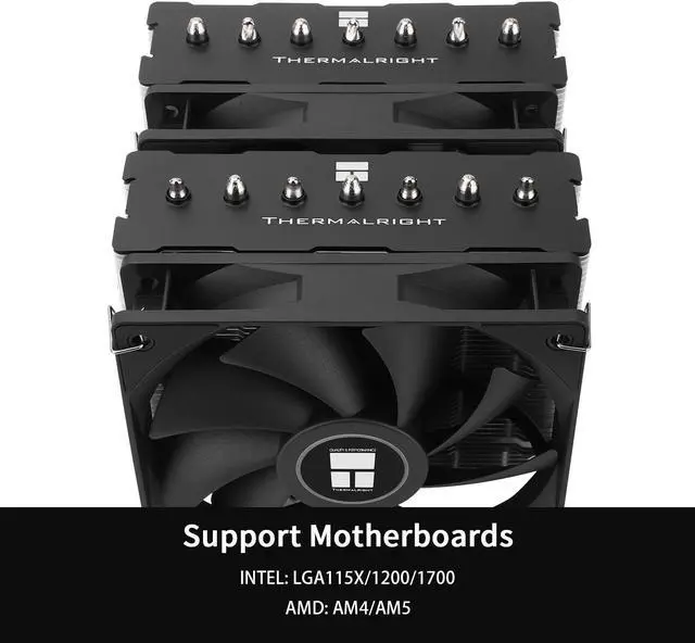 Alt view image 3 of 6 - Thermalright PS120SE CPU Air Cooler, 7 Heat pipes CPU Cooler,Dual 120mm TL-C12B V2 PWM Fan, AGHP 4.0 Technilogy, S-FDB Bearing, For AMD AM4 AM5/Intel 1700/1150/1151/1200, PC Cooler