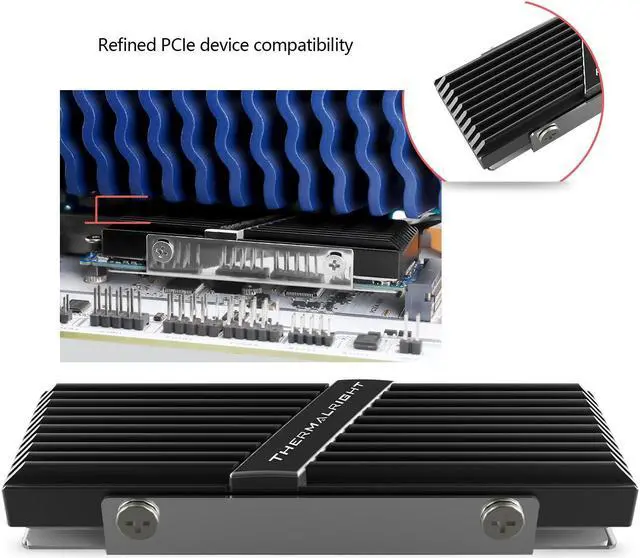 Alt view image 4 of 5 - Thermalright TR-M.2 2280 TYPE A B 2280 heatsink for SSD Cooling M.2 2280 heatsink Cooler, Aluminum, with 2 Thermal Conductivity, Desktop High Performance SSD Cooler, Black