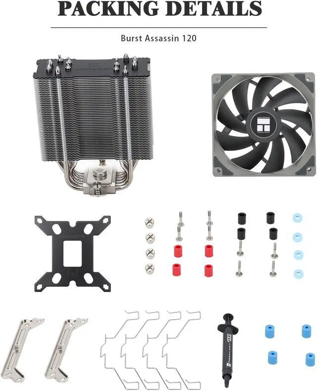 Alt view image 5 of 5 - Thermalright Burst Assassin 120 CPU Air Cooler, 6 Heat Pipes, AGHP technology, TL-C12C PWM Quiet Fan CPU Cooler With S-FDB Bearing, For AMD AM4 AM5/Intel 1700/1150/1151/1200, PC Cooler