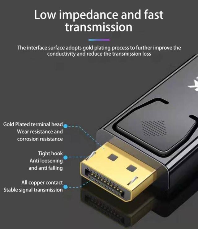 Alt view image 3 of 7 - 2-Pack 4K DisplayPort to HDMI Adapter,AUBEAMTO Display Port DP to HDMI Adapter Male to Female Gold Plated 2K 3D 60Hz for  HP, HDTV, Dell, GPU, AMD, NVIDIA,Projector, PC,Desktop, More Desktop & Display