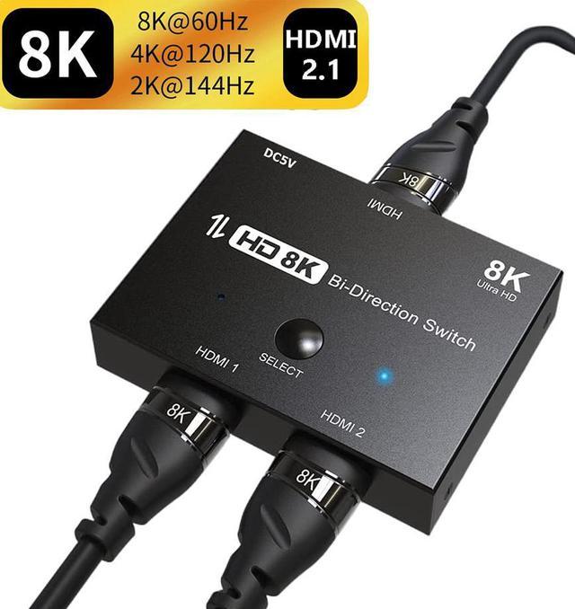 8K HDMI 2.1 Switch , AUBEAMTO HDMI Switch 4 in 1 Out with IR Remote  Control, 4K @