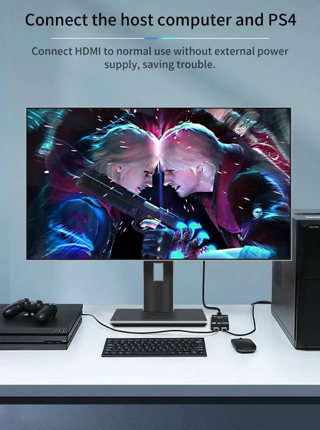 Alt view image 7 of 7 - HDMI Switcher, AUBEAMTO 4K HDMI Splitter 2 Ports Bi-Direction Manual Switch 2 x 1/1 x 2 HDMI Passthrough,No External Power Required-Supports HD 4K x 2K 1080P