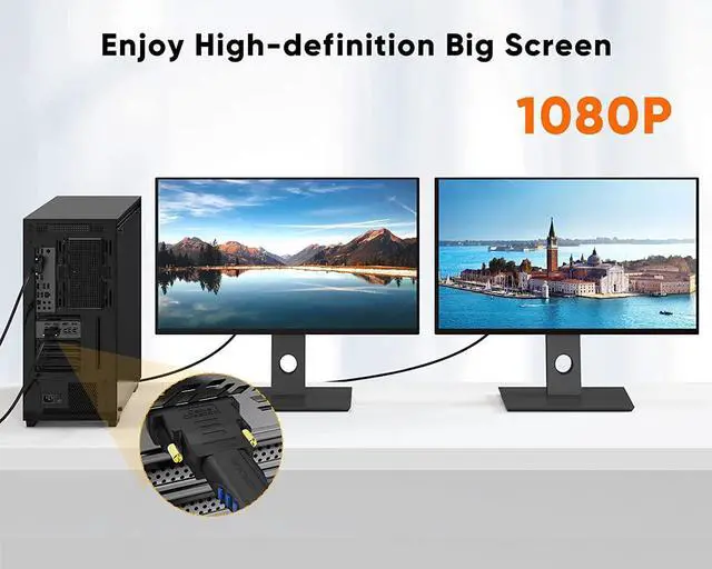 Alt view image 6 of 7 - HDMI to DVI Adapter, AUBEAMTO [2-Pack] Bi-Directional HDMI Male to DVI Female Converter, 1080P DVI to HDMI Conveter, 3D for PS3,PS4,TV Box,Blu-ray,Projector,HDTV