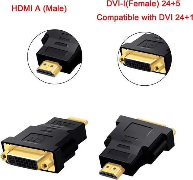 Alt view image 4 of 7 - HDMI to DVI Adapter, AUBEAMTO [2-Pack] Bi-Directional HDMI Male to DVI Female Converter, 1080P DVI to HDMI Conveter, 3D for PS3,PS4,TV Box,Blu-ray,Projector,HDTV
