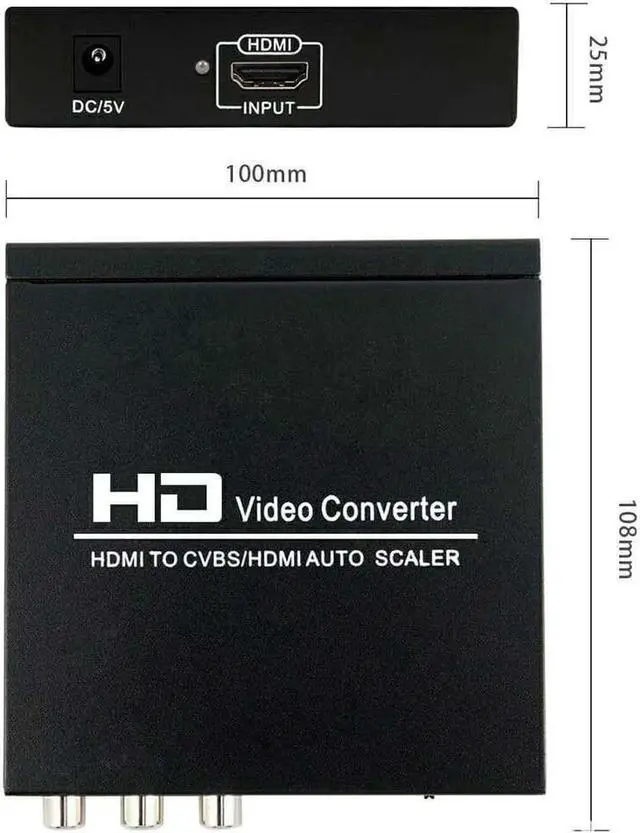 Alt view image 2 of 7 - HDMI to RCA and HDMI Adapter Converter, AUBEAMTO HDMI to HDMI+3RCA CVBS AV Composite Video Audio Adapter/Splitter, with Power Adapter Support 1080P, PAL, NTSC, for HD TV, Older TV,Camera, Monitor etc