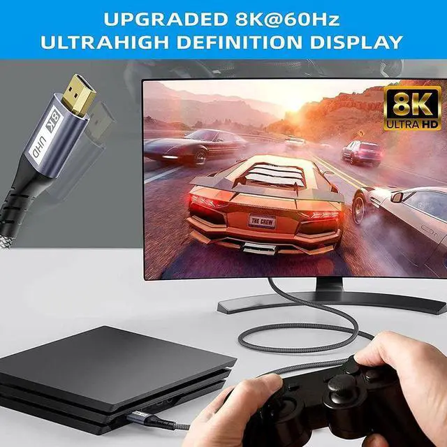 Alt view image 6 of 7 - AUBEAMTO 8K HDMI Cable Ultra High-Speed 2.1 Cable- 10ft 2-Pack - 48Gbps with eARC, 8K at 60Hz for Superior Video and Sound Quality - HDMI Cable for Monitor, Smart TV, Xbox, PS5, and Apple TV 10 ft.