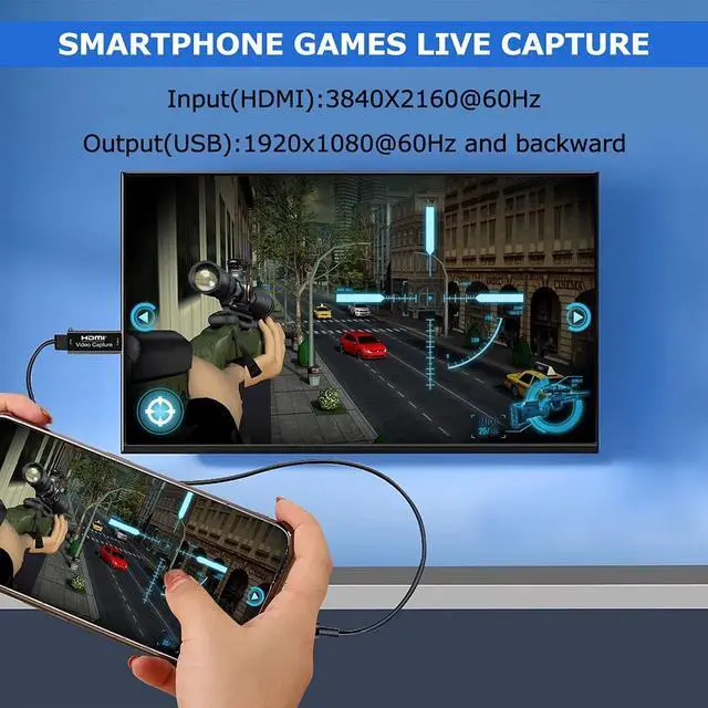 Alt view image 2 of 7 - 4K HDMI Video Capture Card, AUBEAMTO Card Game Capture Card Audio Capture Adapter HDMI to USB 2.0 Record Capture Device for Streaming, Live Broadcasting, Video Conference, Teaching, Gaming(Black)