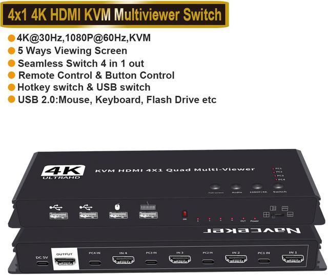 4K HDMI Quad Multi-Viewer HDMI Quad Switcher for 4K@60Hz - China 4K HDMI  Switcher and Quad HDMI Switcher price