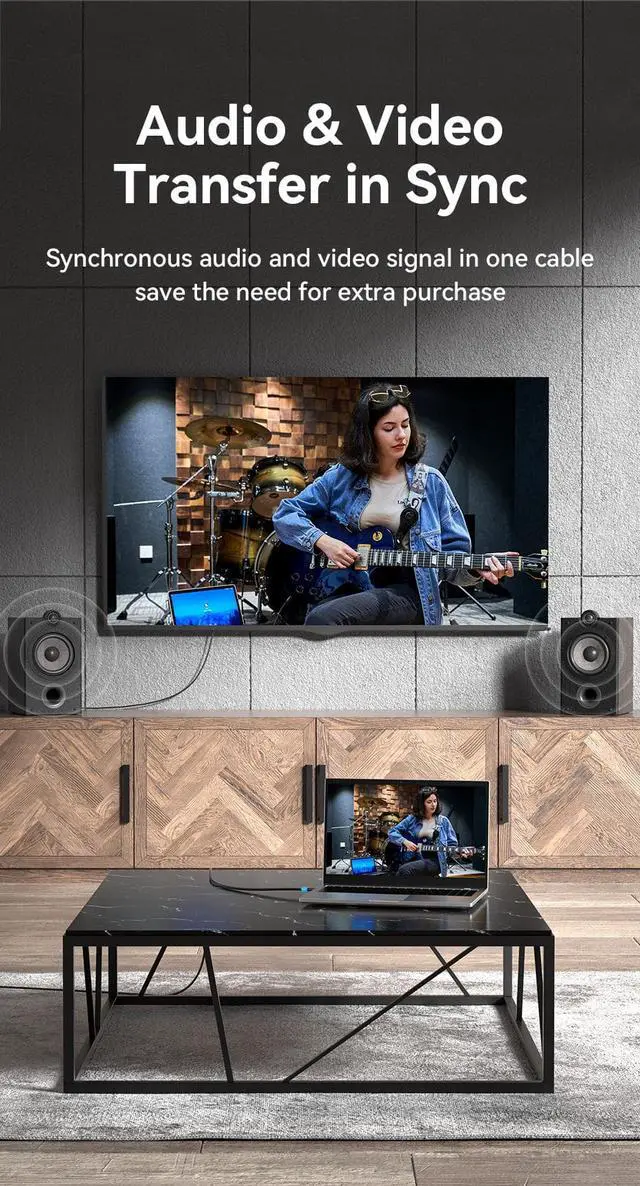 Alt view image 5 of 7 - AUBEAMTO 8K 60HZ Optical Fiber Cable HDMI-compatible 2.1 Extension Cable  8K@60Hz 4K@120Hz HDCP 2.2&2.3, eARC,HDR10, Dynamic HDR -  HDMI Splitter Video Cable for TV BOX/Projector - 30 ft.