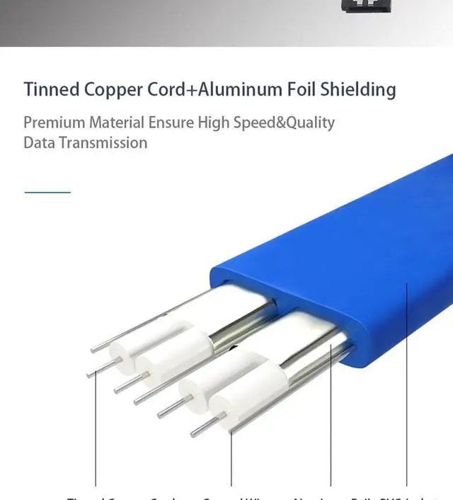 Alt view image 3 of 7 - AUBEAMTO SATA Cable III 5 Pack 6Gbps 7pin Female to Straight Data Cable with Locking Latch Compatible for SATA SSD, HDD, CD Driver, CD Writer, 20 Inch Blue