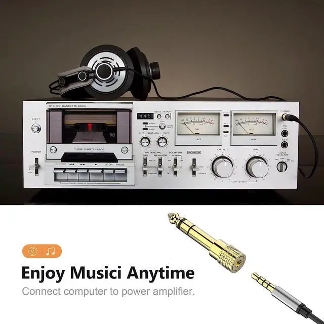 Alt view image 5 of 7 - AUBEAMTO 6.35mm (1/4 inch) Male to 3.5mm (1/8 inch) Female Stereo Audio Adapter Converter for Guitar Headphones Amp , Gold Plated 3-Pack