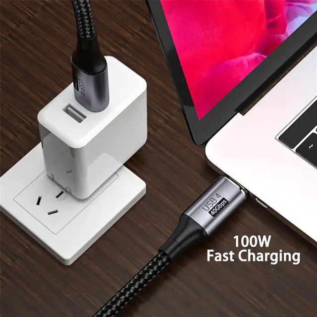 Alt view image 6 of 7 - AUBEAMTO USB4 Cable 40Gbps,100W Fast Charging,Compatible with Thunderbolt 4 3 and Type-c,8K @60Hz,for USB C Laptop, Smartphone, External SSD,eGPU,Docking Station,3Ft (2 Pack)