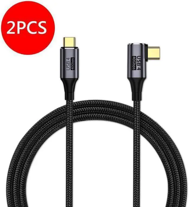 Main image of AUBEAMTO USB4 Cable with 90 Degree Right Angle, 40Gbps,100W Fast Charging,Compatible with Thunderbolt 4 3 and Type-c,8K @60Hz,for USB C Laptop, Smartphone, External SSD,Docking Station 3Ft(2 Pack)