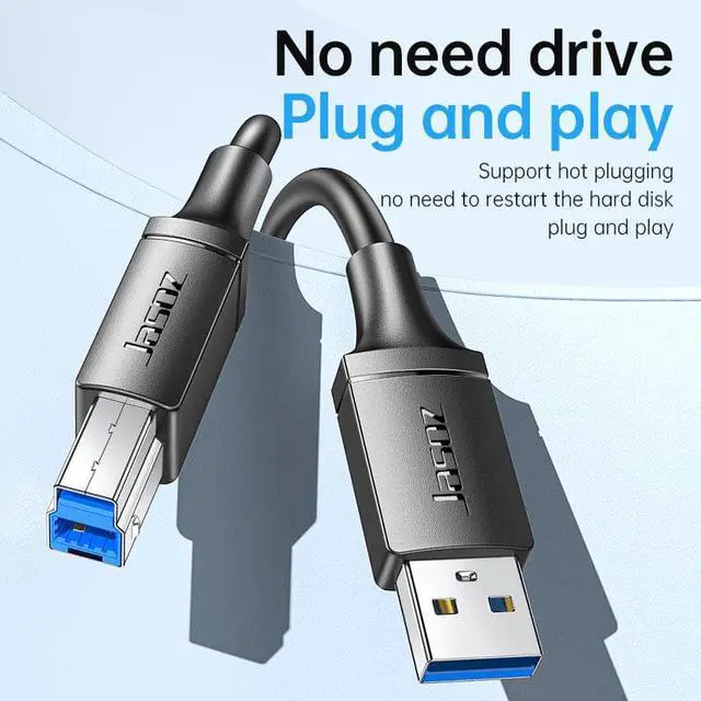 Alt view image 4 of 7 - USB Printer Cable 2-PACK, USB-A Male to USB-B 3.0 Male USB 3.0 Type B Upstream Cord Label Scanner Printer Cable for Docking Station, External Hard Drivers, Scanner, Printer and More - 10FT