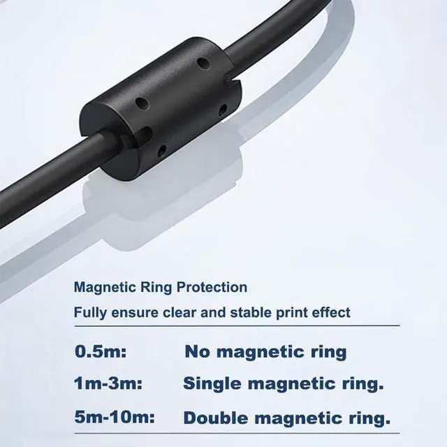 Alt view image 5 of 7 - [2-PACK, 6.6ft ] USB Printer Cable, USB 2.0 Printer Cable Cord Type A-Male to B-Male Cable for Printer/Scanner Canon Dell Epson HP ZJiang Label Printer Cord