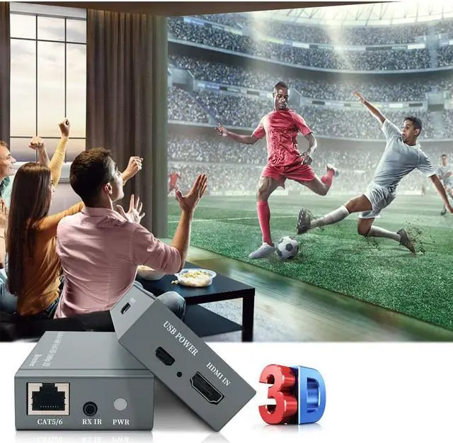 Alt view image 5 of 7 - AUBEAMTO Extender HDMI RJ45 HDMI extender cat5 60M HDMI extender audio Kit over ethernet cat6/5e for PS4 apple TV PC laptop HDTV