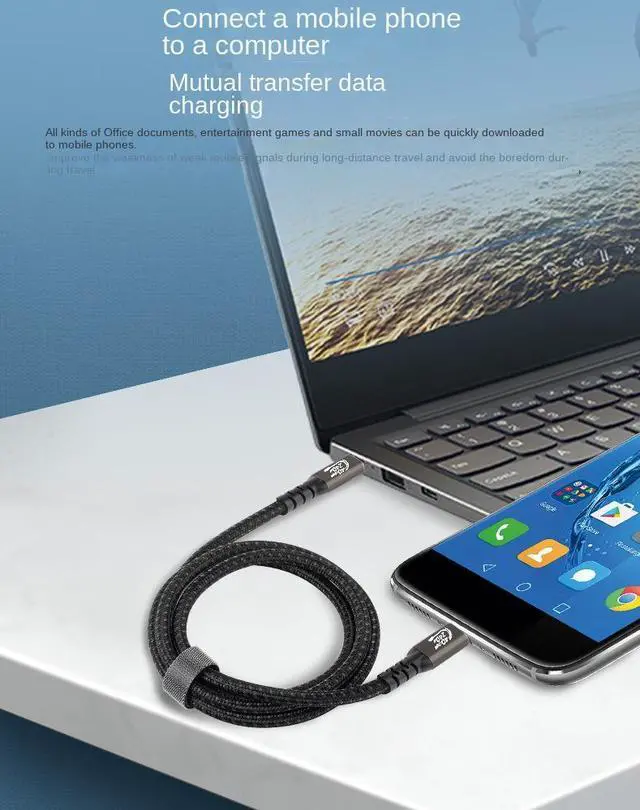 Alt view image 5 of 7 - USB 4 Cable 5 ft [USB-IF Certified], AUBEAMTO 40Gbps USB 4 Cable Supports 8K HD Display, 40 Gbps Data Transfer, 240W Charging USB C to Type-C Cable, for Laptop, Hub, Docking, and More