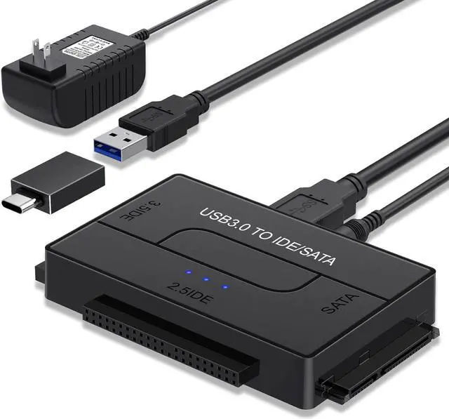Main image of USB 3.0 to SATA and IDE Adapter,AUBEAMTO External Hard Drive Ultra Recovery Converter for Universal 2.5 3.5 IDE and SATA HDD SSD, 5.25-inch DVD/CD-ROM Optical Drive, Easy to Use