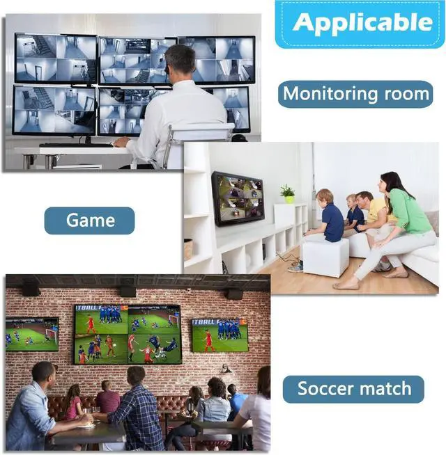 Alt view image 7 of 7 - AUBEAMTO HDMI Multiviewer Switch 4x1,  Quad Multi Viewer Seamless Switcher 4 in 1 Out with IR Remote Control Support 4K 30Hz,1080p 60Hz, 5 Viewing Modes, Downscaler, Compatible with Security Camera, M