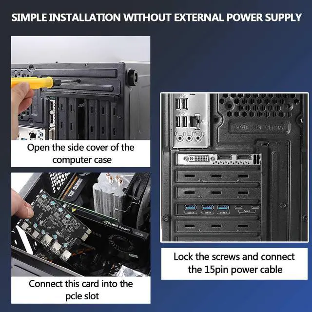 Alt view image 6 of 7 - AUBEAMTO 5Gbps High-speed USB PCIe Card, 5 Ports USB 3.0 Expansion Card (3 USB A and 2 USB Type-C Ports) PCIe USB 3.0 Fast Charging Card Expansion Card