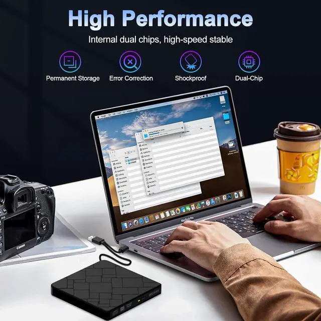 Alt view image 7 of 7 - AUBEAMTO External CD DVD Drive for Laptop USB 3.0 & USB-C Portable DVD Player for CD ROM +/-RW Burner Reader Writer Optical Disc Drive for PC,Mac,Desktop,Windows 11/10/ 8/7/ XP/ 2003/ Vista/Linux