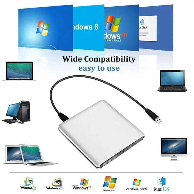 Alt view image 5 of 7 - AUBEAMTO Aluminum External DVD Drive USB 3.0 USB C CD Burner CD/DVD +/-RW Optical Drive, Slim Portable DVD CD ROM Rewriter Writer Duplicator for Laptop Desktop PC Windows 11/10/8/7 MacBook Mac Linux