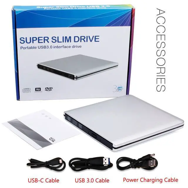 Alt view image 7 of 7 - AUBEAMTO Aluminum External DVD Drive USB 3.0 USB C CD Burner CD/DVD +/-RW Optical Drive, Slim Portable DVD CD ROM Rewriter Writer Duplicator for Laptop Desktop PC Windows 11/10/8/7 MacBook Mac Linux