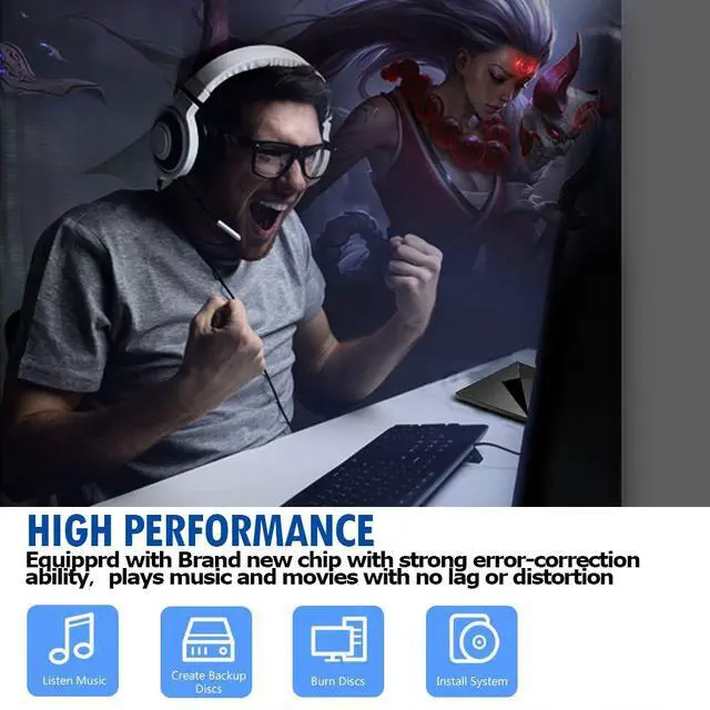 Alt view image 4 of 7 - AUBEAMTO CD/DVD Drive for Laptop/PC, USB 3.0 Type-C Portable Player for Computer CD DVD +/-RW Disk Drive CD Burner Writer Reader Compatible with Desktop Windows macOS (USB3.0&Type C Interface)