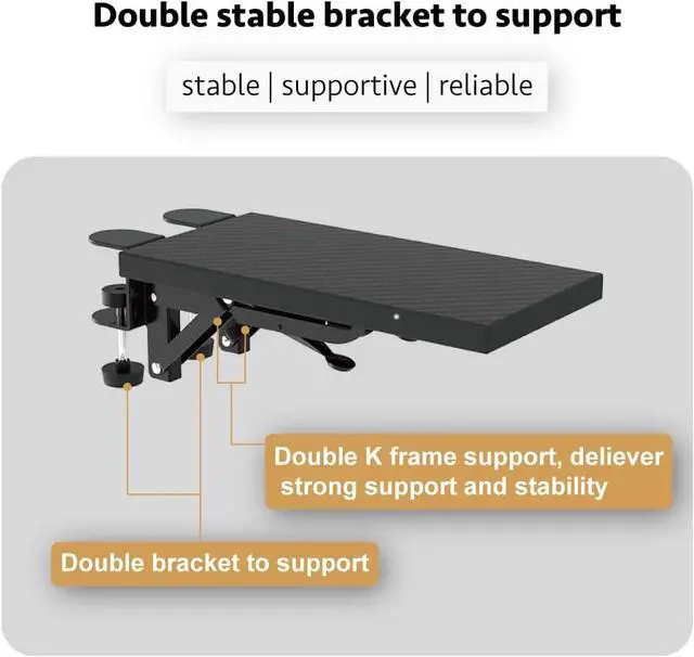 Alt view image 4 of 5 - HONJIE Computer Arm Rest for Desk, Suitable for Office desks, Sturdy Mouse arm Support, Computer Desk Extender, Suitable for Home and Office