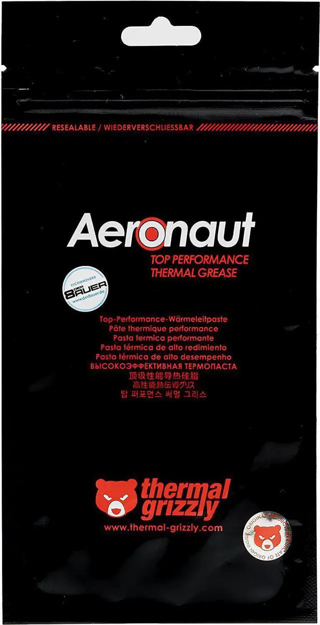 Alt view image 2 of 4 - Thermal Grizzly - Aeronaut - High Performance Thermal Paste - Cooling and Mute Heat Sink Paste for CPU (All Kinds of Them) and Graphics Card Coolers (1 Gram)