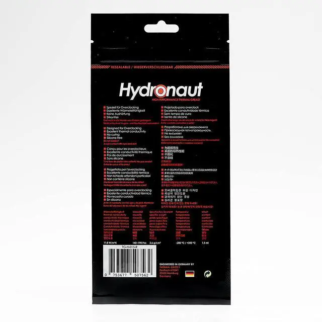 Alt view image 3 of 5 - Thermal Grizzly Hydronaut - Conductive, High Performance Thermal Paste - Extensive for air Cooling Systems, Water Cooling, for All heatsinks CPU and GPU (26 Gram / 10 ml)