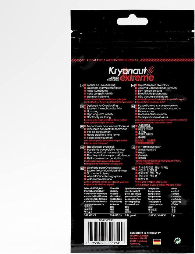 Alt view image 4 of 6 - Thermal Grizzly Kryonaut Extreme The High Performance Thermal Paste for Cooling All Processors, Graphics Cards and Heat Sinks in Computers and Consoles (2 Gram)