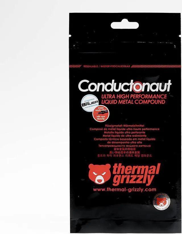 Alt view image 4 of 6 - Thermal Grizzly Conductonaut - Aluminum, Thermal Paste Based on Liquid Metal - Not Suitable for Large Cooling Systems - Liquid Metal Thermal Paste for Cooling The CPU, GPU (5 Gram)