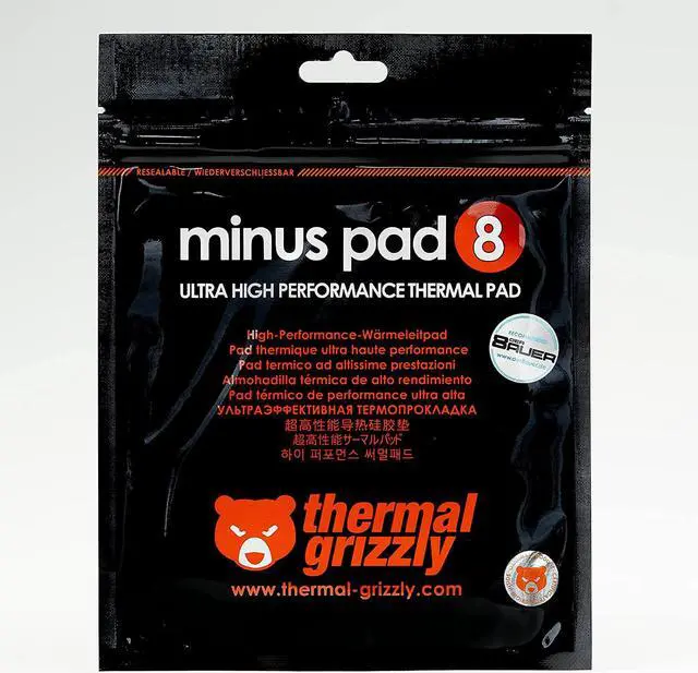 Alt view image 3 of 5 - Thermopad Thermal Grizzly Minus Pad 8 - Silicone, Self-Adhesive, Thermally Conductive Thermal Pad - Conducts Heat and Cools The Heating Elements of The Computer or Console (120 × 20 × 1,5 mm)