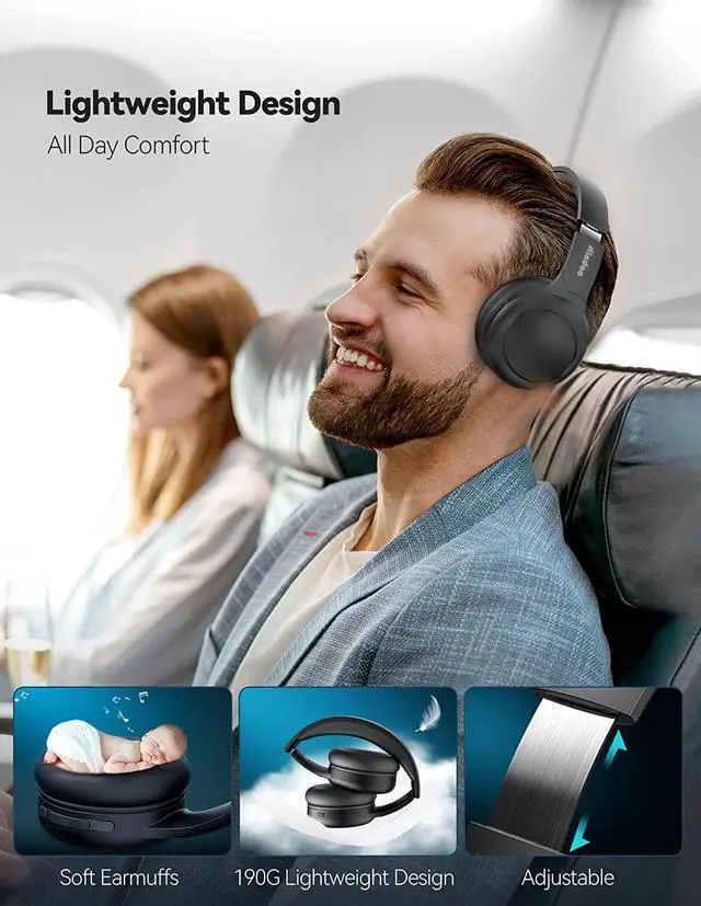 Alt view image 3 of 7 - Kids Wireless Bluetooth Headphones, Siindoo Kids Headphones with MIC, 40H Playtime, Bluetooth 5.0 & Stereo Sound, Foldable, Adjustable Headband, Childrens Headphones for iPad Tablet Home School