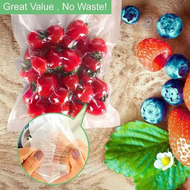 Alt view image 3 of 7 - 200 Quart 8"x12" 4 mil Embossed Food Vacuum Sealer Bags - Great for Food Saver