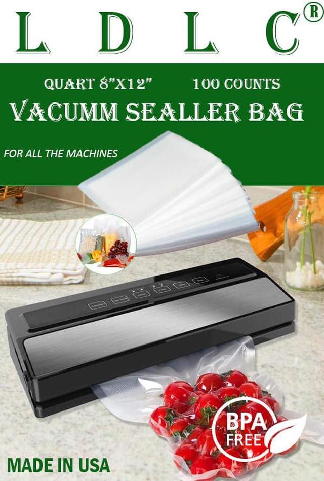 100 Count Embossed Vacuum Sealer Bag Food Saver Storage 4Mil