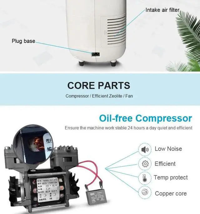 Alt view image 4 of 4 - LDLC heavy duty 1-5L Adjustable Oxygen Concentrator Generator Oxygen Machine For Home battery not including just machine