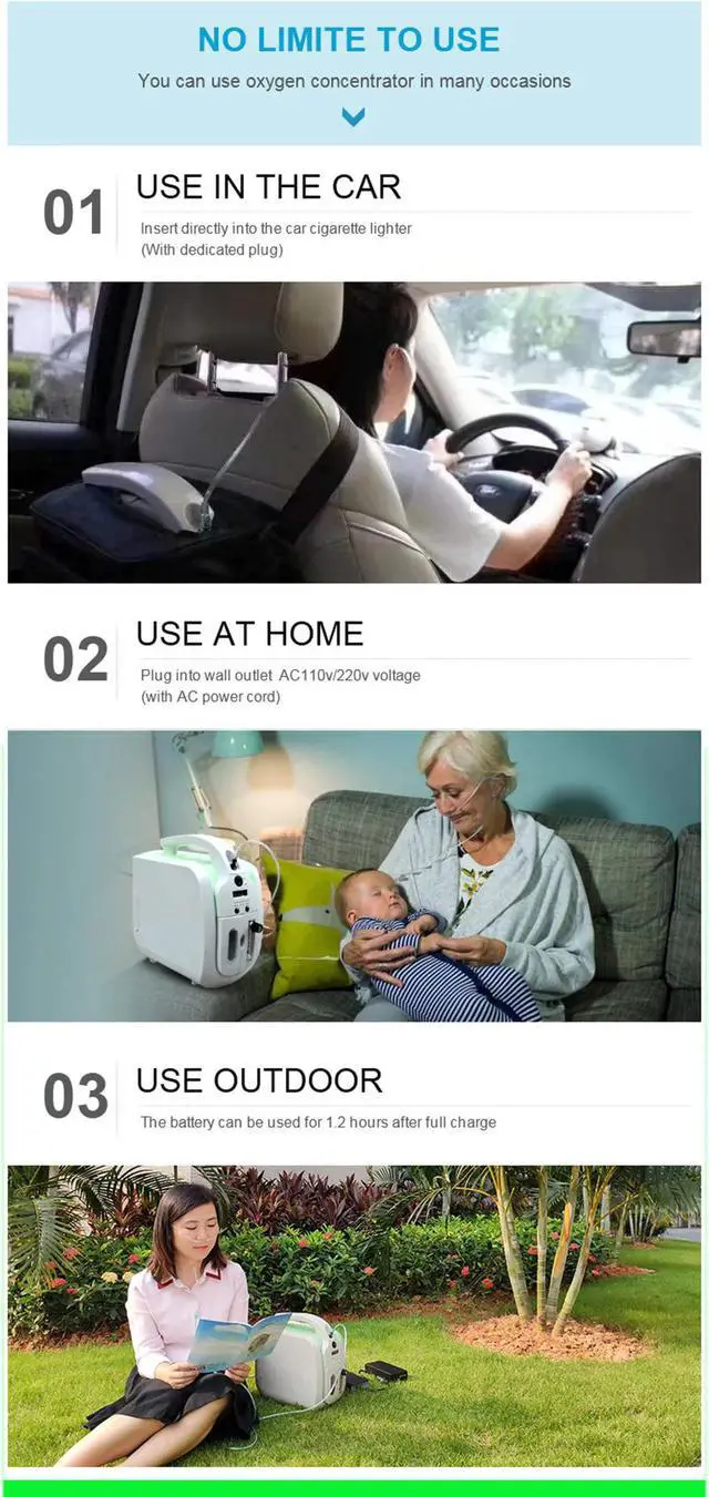 Alt view image 2 of 4 - LDLC heavy duty 1-5L Adjustable Oxygen Concentrator Generator Oxygen Machine For Home battery not including just machine