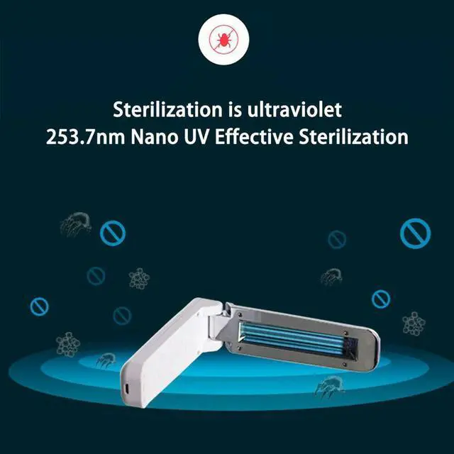 Alt view image 6 of 7 - UV Sanitizer Handheld Wand Folding Light Kill Bacteria Germ Sterilizer Portable