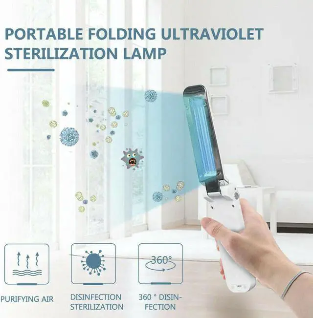 Alt view image 4 of 7 - UV Sanitizer Handheld Wand Folding Light Kill Bacteria Germ Sterilizer Portable