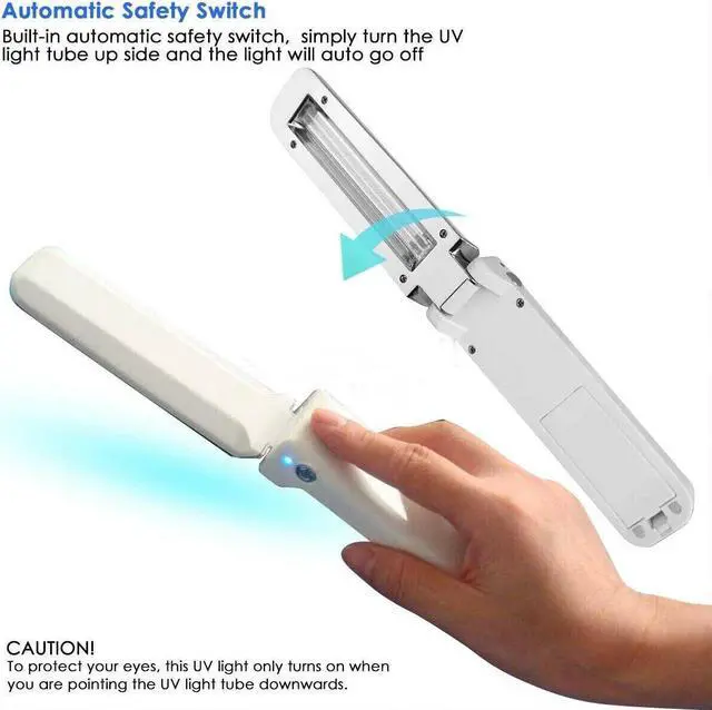 Alt view image 3 of 7 - UV Sanitizer Handheld Wand Folding Light Kill Bacteria Germ Sterilizer Portable