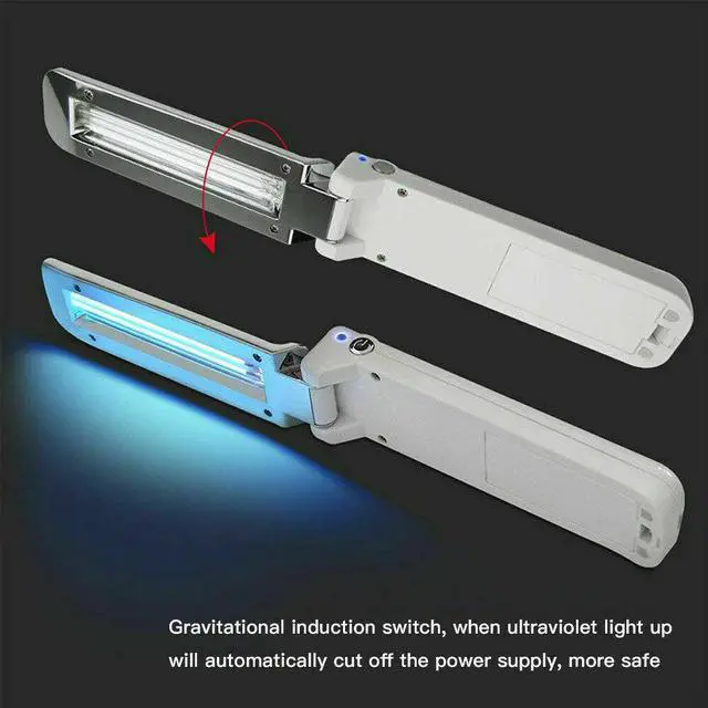 Alt view image 5 of 5 - UV Sanitizer Handheld Wand Folding Light Kill Bacteria Germ Sterilizer Portable White
