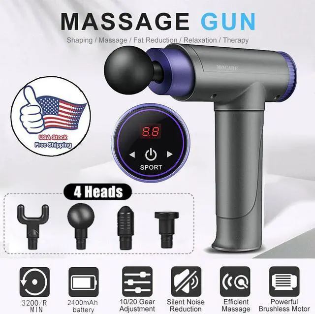 Main image of Muscle Massage Gun Professional hand held Fascial Massager Deep Tissue Percussion 4 Heads