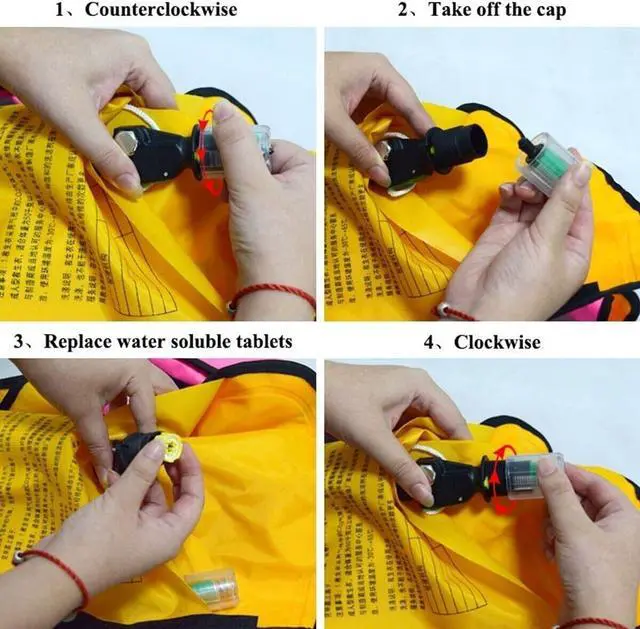 Alt view image 3 of 3 - 33G C02 Rearming Kit for Auto/Manual Inflatable Life Jacket PFD Tank Replacement