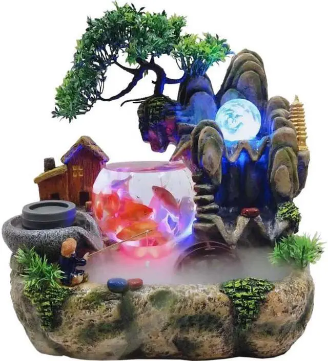 Main image of LED MINI Rockery table Fountain Waterfall Fengshui Desktop decorate